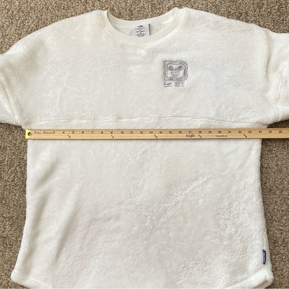 Walt Disney World Spirit Jersey X Large White Silver Fleece Pullover Sweater - Picture 9 of 11